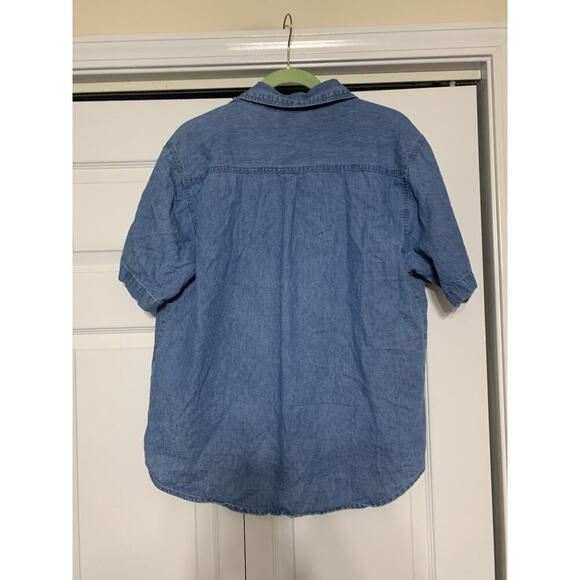 Vintage Mississippi River Blues Floral & Butterfly Embroidered Denim Top L - Picture 5 of 6